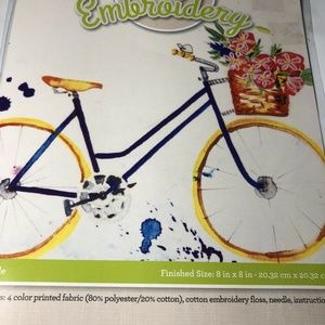 4/$25 sale Bicycle Printed Embroidery Craft Kit